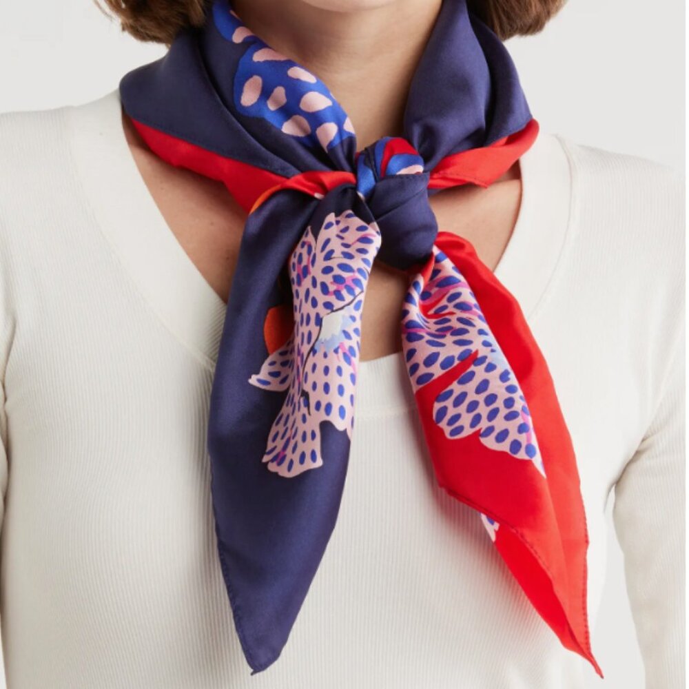 Dotty Floral Silk Scarf Kate Spade New York